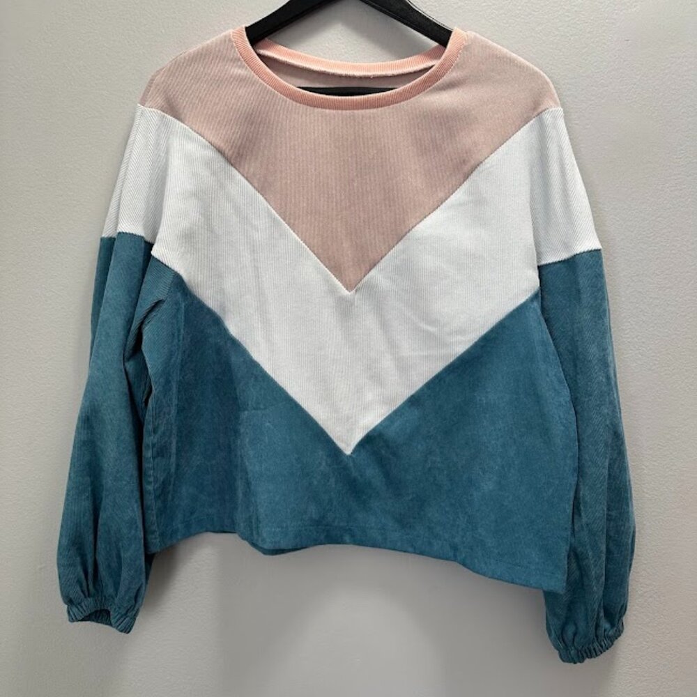 Blushmark Colorblock Corduroy Sweater – Size Large